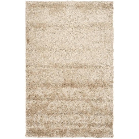 Safavieh 9 ft.-6 in. x 13 ft. Shag Power Loomed Large Rectangle Area Rug; Beige & Cream SG460-1311-10